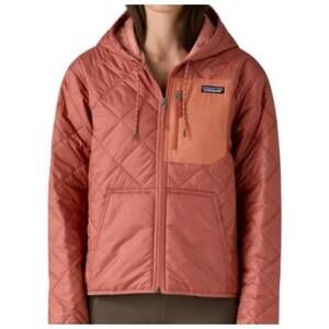 NEW PATAGONIA women's diamond quilted bomber hoodie in potters red